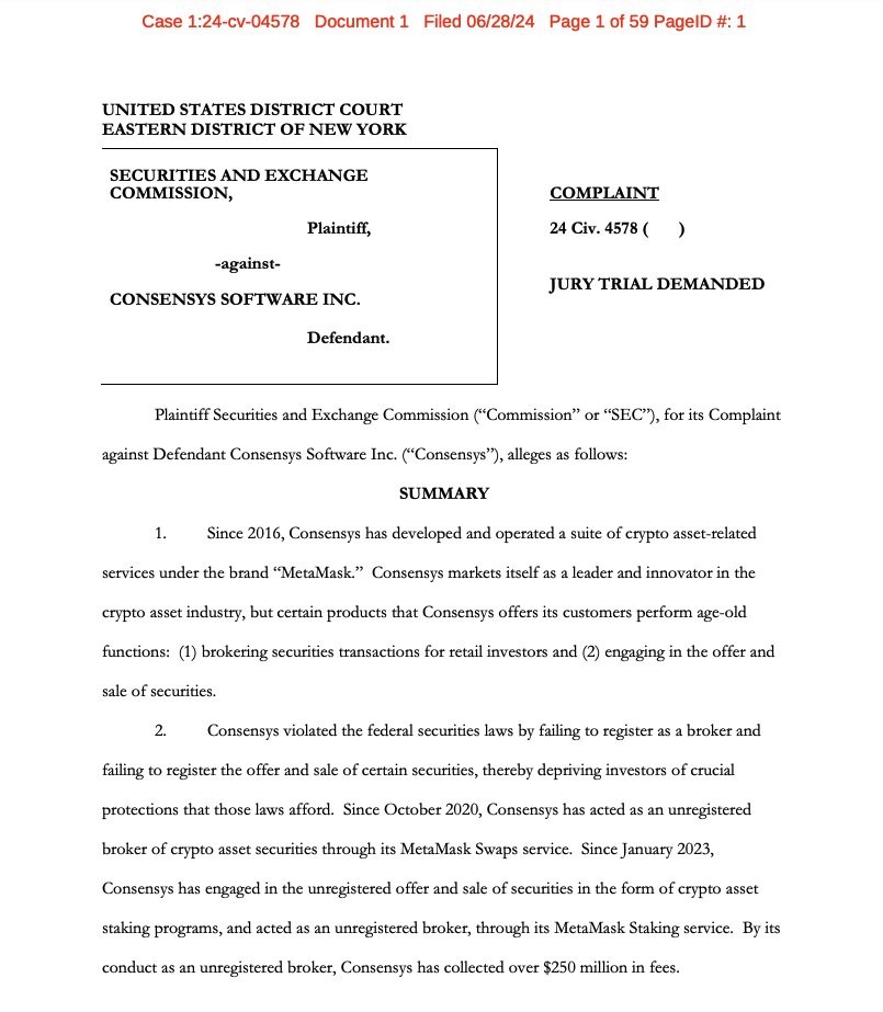 SEC Lawsuit Against Consensys