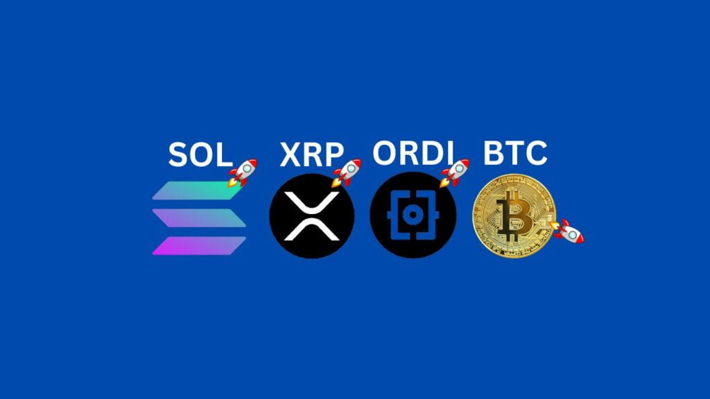 Solana SOL, Ripple's XPR, ORDI and BTC